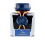 Encre 1670 à paillettes dorées 50ml - Bleu océan
