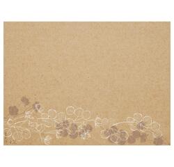 Barquette de 400 sets de table papier gaufré, Kraft Fleuri - Format 30x40cm - Floral