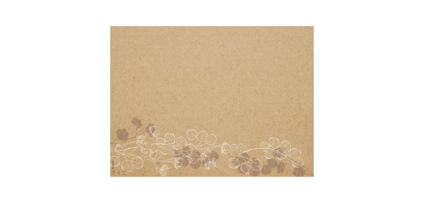 Schachtel mit 400 Tischsets, geprägtes Recyclingpapier 80g/m2, Kraft floral - Format 30x40cm - Floral