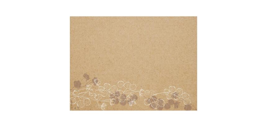 Barquette de 400 sets de table papier gaufré recyclé 80g/m2, Kraft Fleuri - Format 30x40cm - Floral