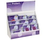 Présentoir complet avec différents formats d'étuis de protection - Cristal