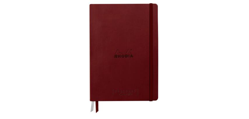 Rhodiarama Goalbook Creation rembordé rigide A5 100p papier lavis technique blanc uni 200g avec élastique - Lie de vin