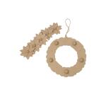 Couronne de fleurs 2x29x29cm - Kraft