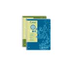 FOREVER Calligraphe, Wirebound book A4+ 70g 4 holes punched Lined+M 80sheet recycled - Blue