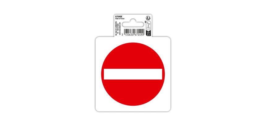 Adhesive vinyl pictogram Direction prohibited 10 cm - Red