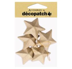 Sachet de 5 étoiles 3x11,5x18cm - Kraft