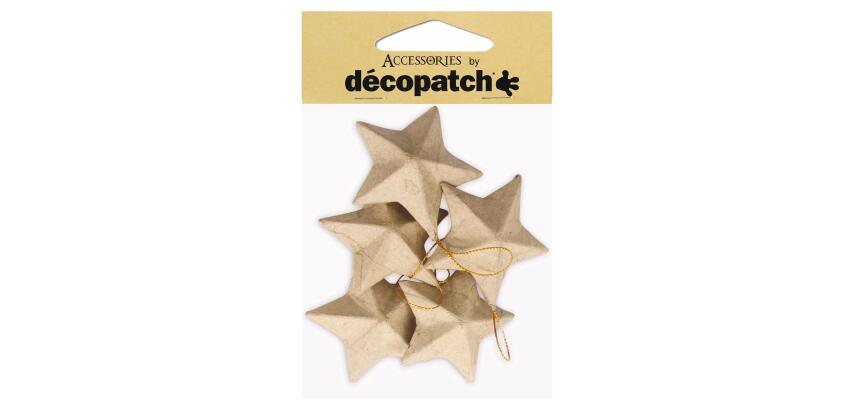Sachet de 5 étoiles 3x11,5x18cm - Kraft