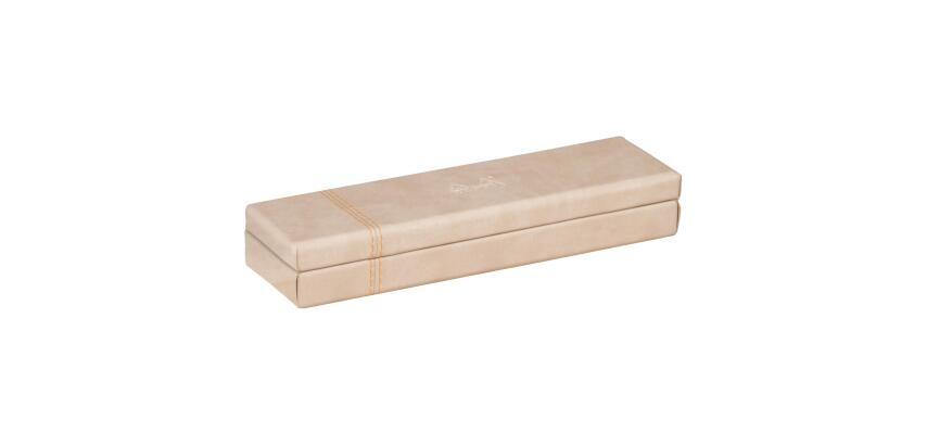 Rhodiarama pennendoos in Italiaans kunstleer 21x5,5x3 cm - Beige