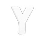 Small Letter 'Y' 12cm - White