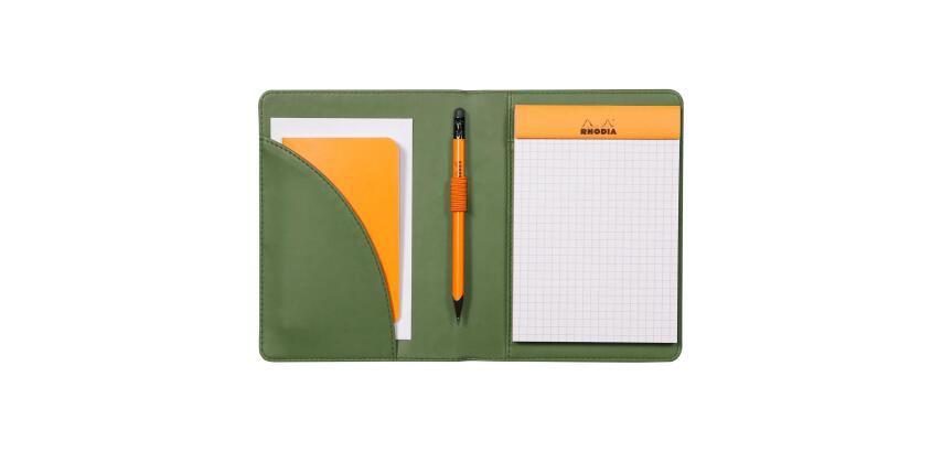 Rhodiarama livret porte-bloc N°13 pour bloc ou carnet format A6 - Sauge