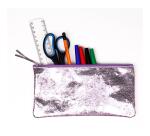 Céleste CUIR Trousse plate 22x11 cm Rose
