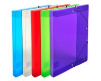 Boite de classement Exabox en polypropylène - dos 25mm - Crystal Colours - A4 - Couleurs assorties