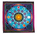 100% silk scarf - 90x90cm Zodiac - White