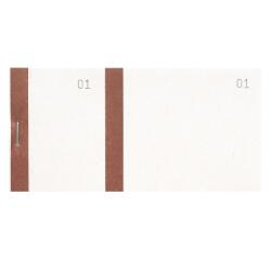 Bloc vendeur à bande couleur 100 feuillets double numérotage - Format 6,6x13,5 cm