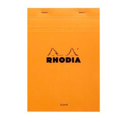 Rhodia Orange Head Stapled Pad No16, Plain, A5 - Orange|