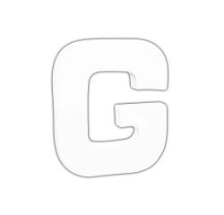 Letter 12cm, G. - Wit