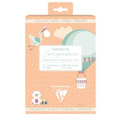 SET DE CORRESPONDANCE THÉMATIQUE, 8 enveloppes Pollen C6 (114x162mm) 120g + 8 cartes pliées 110x155m 185g, Naissance