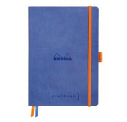 Rhodiarama Goalbook A5 met softcover, 120 blad gestippeld wit papier van 90g - Sapphire