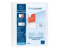 Classeur personnalisable rigide 2 poches KreaCover - 2 anneaux en D 20mm - A4 maxi - Blanc