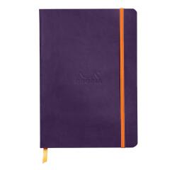 Rhodiarama carnet souple AUBERGINE A5 160 pages dot papier ivoire 90 g/m2, fermeture élastique - Aubergine