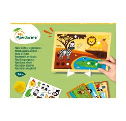 Coffret pâte à modeler gommettes animaux - Vert