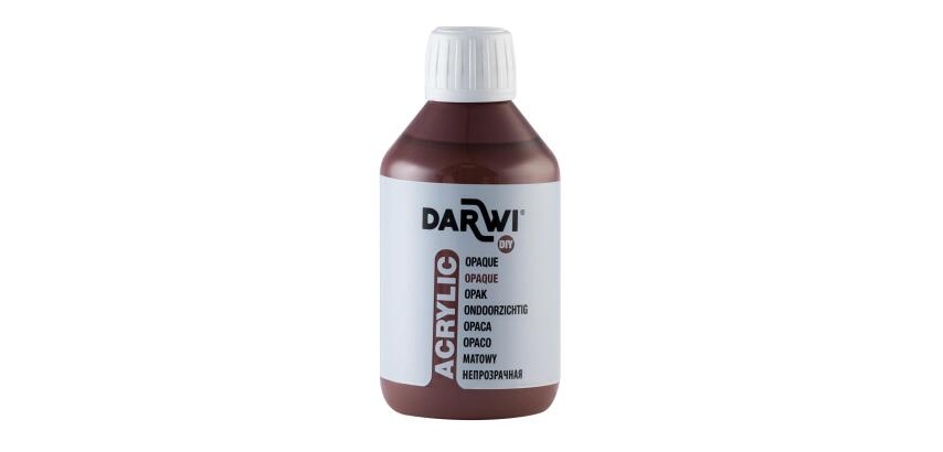 DARWI Acrylfarbe opak, Flasche 250ml, Dunkelbraun - Dunkelbraun
