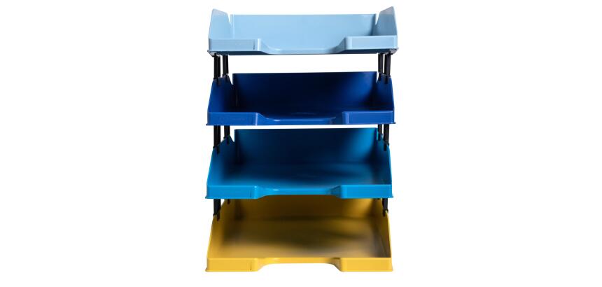 Set de 4 corbeilles-à-courrier Combo Midi Bee Blue - Couleurs assorties