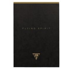 Flying Spirit Black Blok kopsgelijmd A5 70 blad - uitneembaar - ivoorkleurig papier 90g - gelijnd - geassorteerde motieven - Zwart