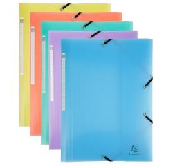 Sammelmappe A4 mit Gummizug und 3 Klappen, PP, Chromaline Pastell