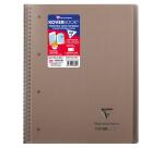 Cahier reliure intégrale enveloppante Koverbook A4+ 160 pages petits carreaux détachables perforé 4 trous couverture polypropylène transparent - Assortis