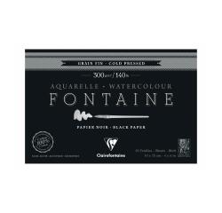 Fontaine Noir bloc collé 4 côtés 20F 10x15cm 300g grain fin