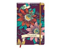 Frida Kahlo, Carnet rembordé rigide A6 10,5x14,8 cm, 160 pages, uni, marque page, fermeture élastique, ass.