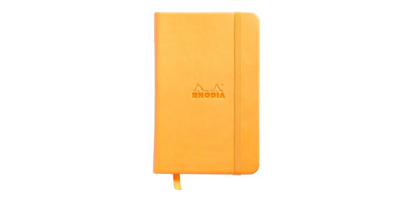 Webnotebook 9x14 cm 192 pages dot papier ivoire 90g fermeture élastique - Orange