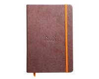 Rhodiarama carnet rembordé rigide A5 192 pages ligné papier ivoire 90g fermeture élastique - Chocolat