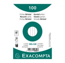 Pk100 Exa Rec Card 10.5x14.8cm Line Wht - White