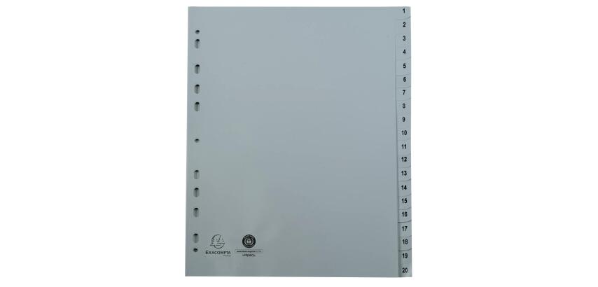 Separadores Separadores con pestañas impresas polipropileno 12/100º - Gris - Gris