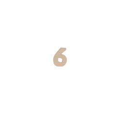 Chiffre 6 kraft 20cm - Kraft