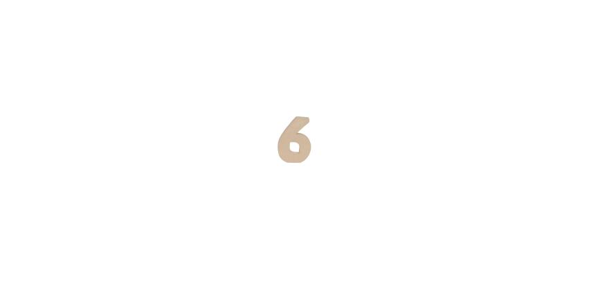 Chiffre 6 kraft 20cm - Kraft