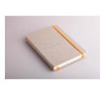Rhodiarama carnet rembordé rigide A5 192 pages ligné papier ivoire 90g fermeture élastique - Beige