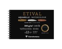 Etival Noir album spiralé 12F 12x18cm 300g double grain