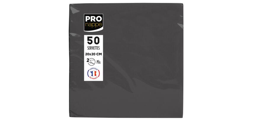 Paquet de 50 serviettes cocktail micro-gaufrées ouate 2 plis - 20x20 cm