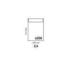 Boite de 250 Pochettes Kraft Adour Brun C4-229x324 mm - Auto-Adhésives - 90g/m2 - Brun