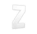 Weißes Pappmaché, Buchstabe Z, 20,5cm - Weiß