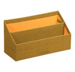 Rhodiarama porte-courrier simili cuir italien 25x10x14 cm - Or