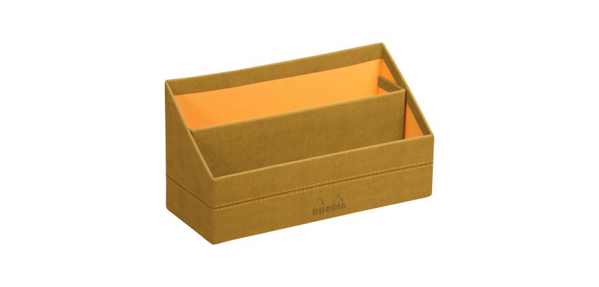 Rhodiarama brievenhouder in Italiaans kunstleer 25x10x14 cm - Goud