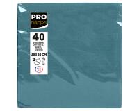 Paquet de 40 serviettes micro-gaufrées ouate 2 plis - 38x38 cm - Bleu Pacifique