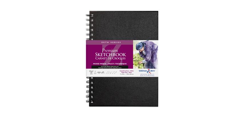 Zeta Series carnet spiralé 25F 17,8x25,4cm 270g - Blanc