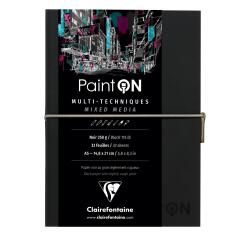 Paint'ON Noir carnet cousu 32F A5 250g - Noir