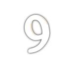 Small Number '9' 12cm - White