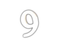 Petit chiffre 9 12cm - Blanc
